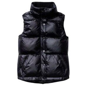 Aritiza Community Down puffer Vest in a Glossy Black Finish XXS